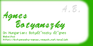 agnes botyanszky business card